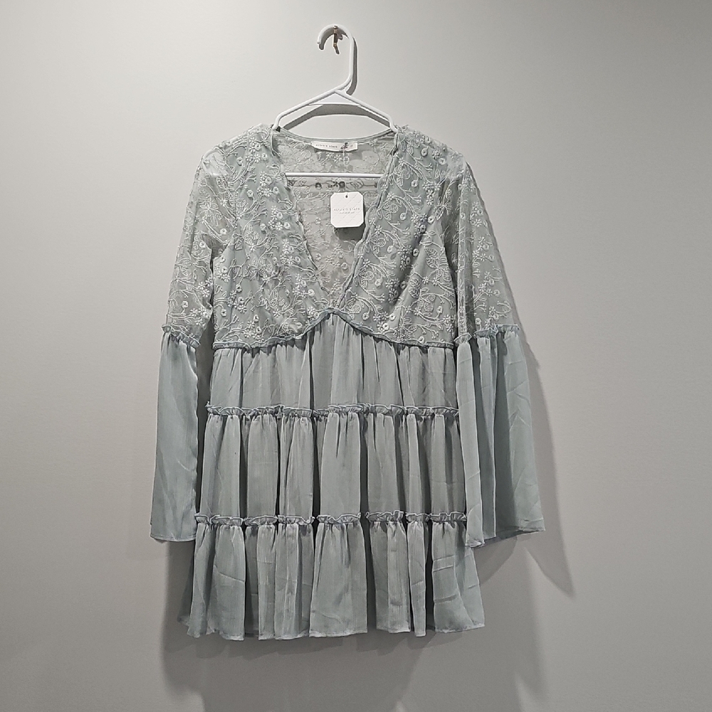 Altar'd State Light Blue Lace Dress